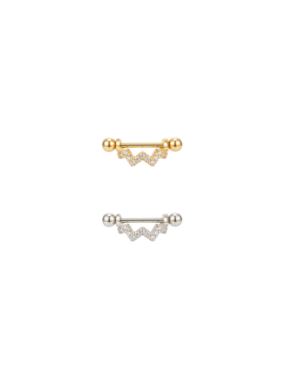 Archive Crystal Zigzag Piercing