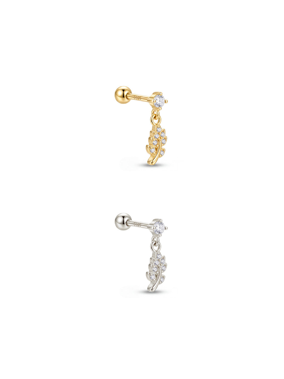 Archive Crystal Leaf Drop Piercing