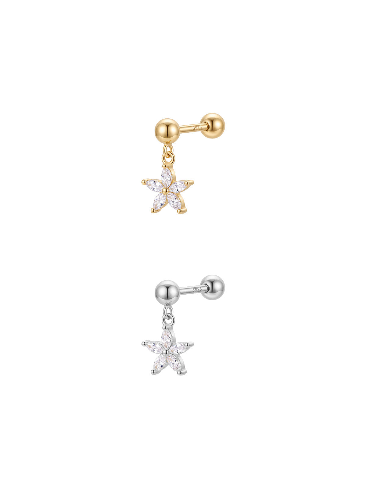 Archive Marquise Flower Drop Piercing
