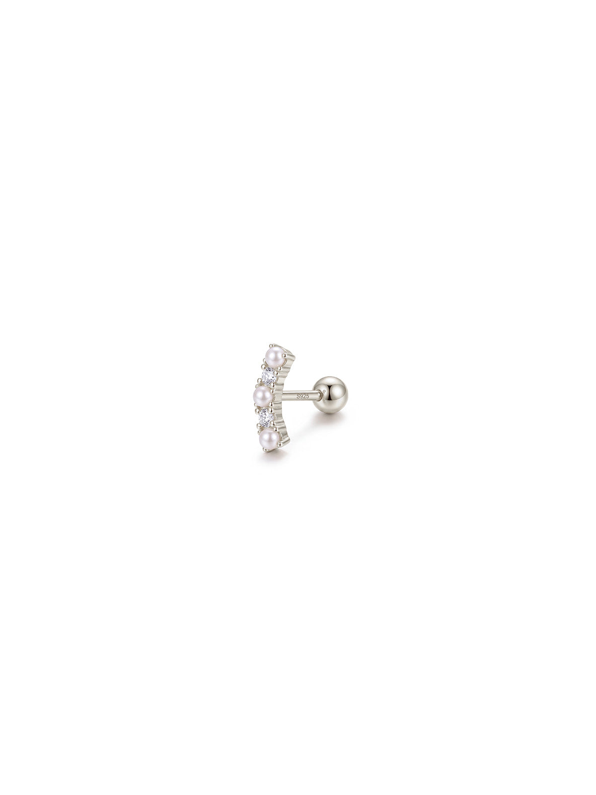Archive Pearl Crystal Curve Piercing