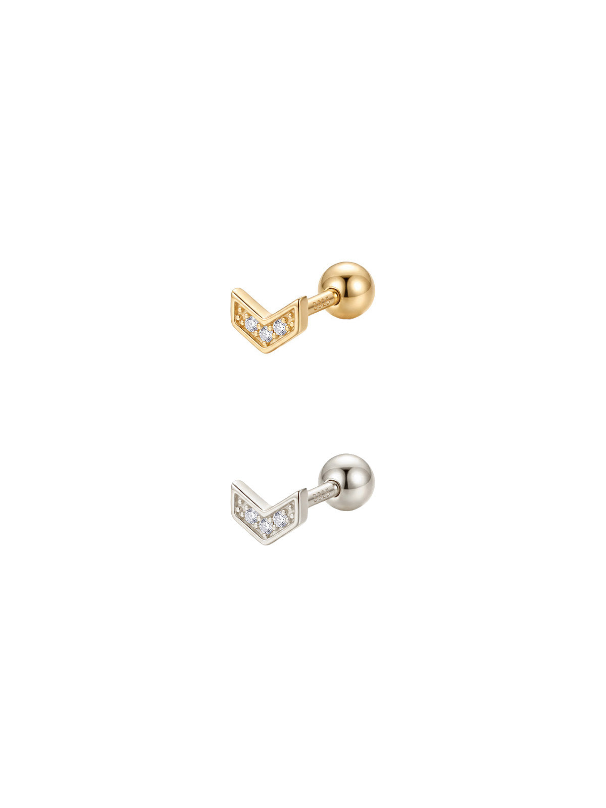 Archive Triple Crystal Chevron Piercing