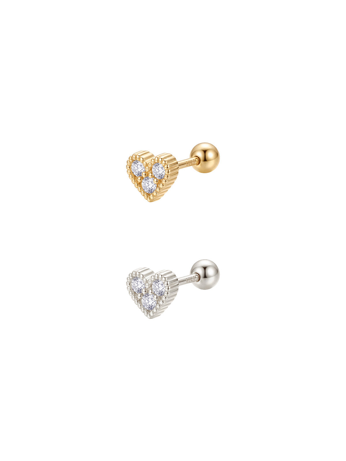 Archive Triple Crystal Heart Piercing