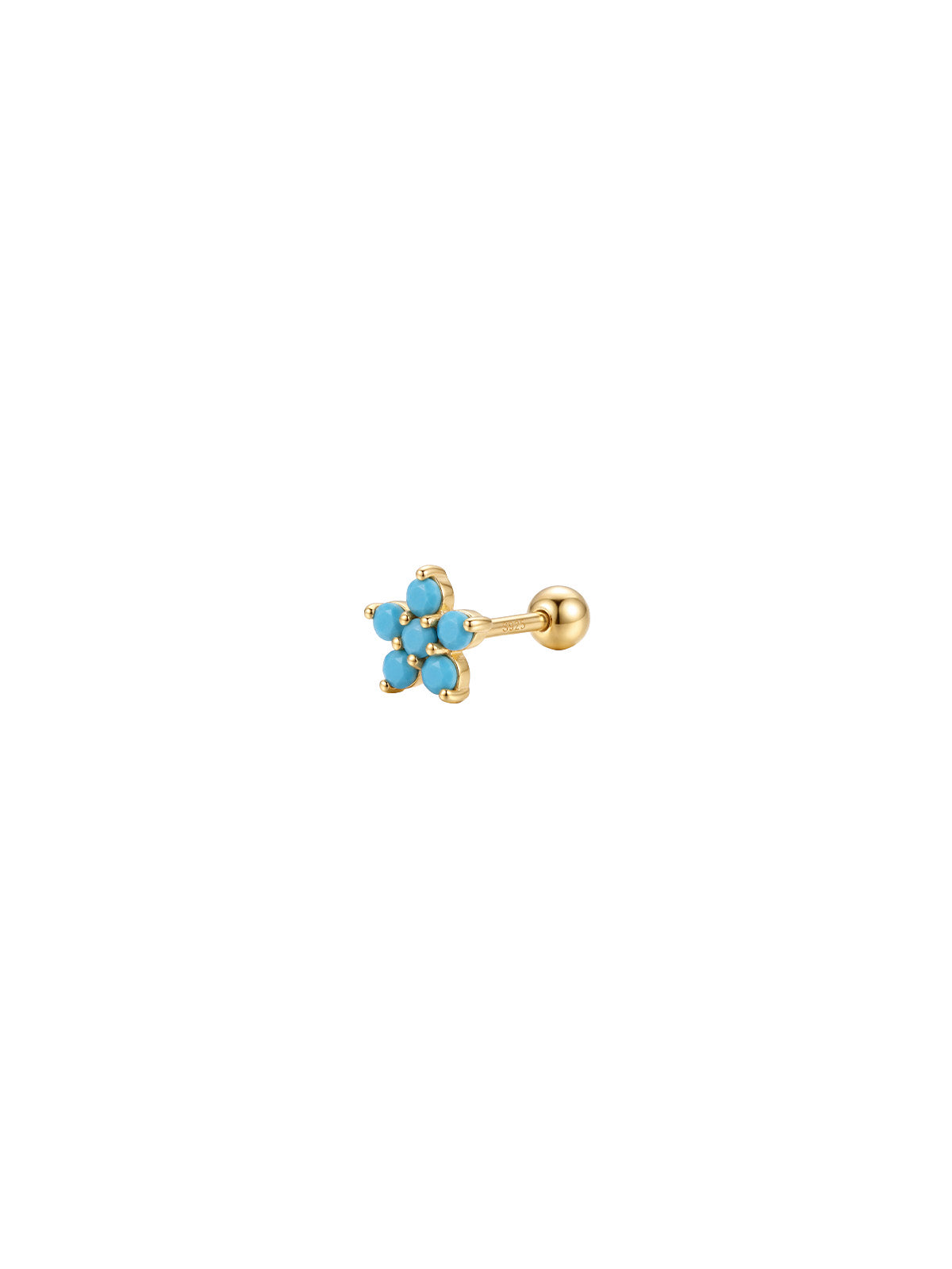 Archive Turquoise Cluster Flower Piercing