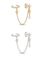 Aura Marquise Link Ear Cuff Tek Küpe