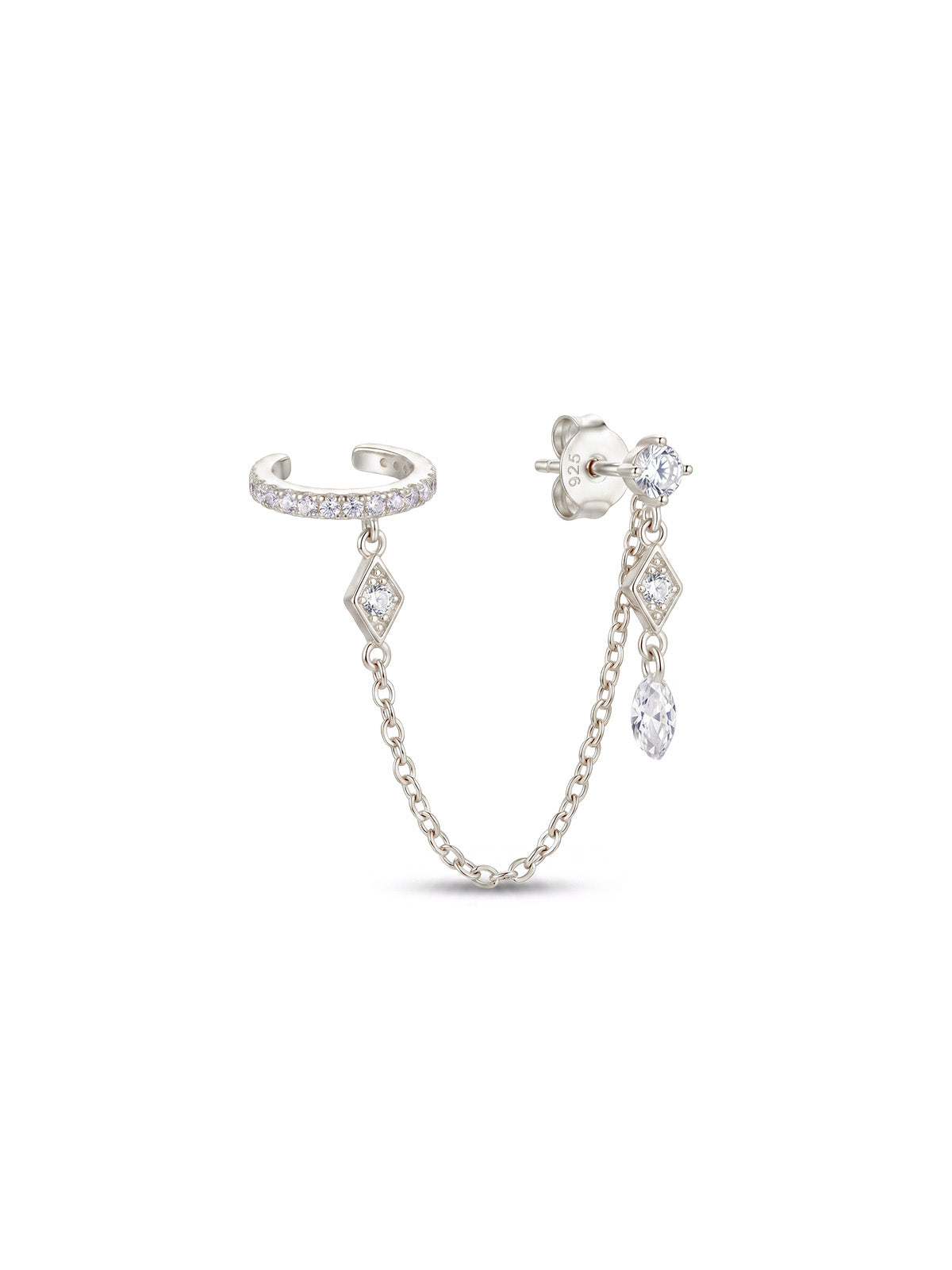 Aura Marquise Link Ear Cuff Tek Küpe