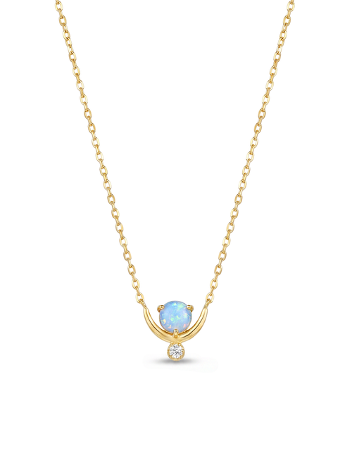 Aura Opal Crescent Kolye