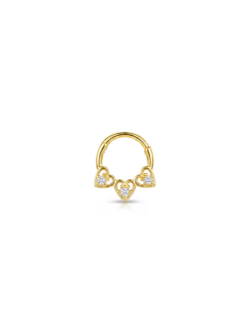 Aura Triple Heart Daith Halka Piercing