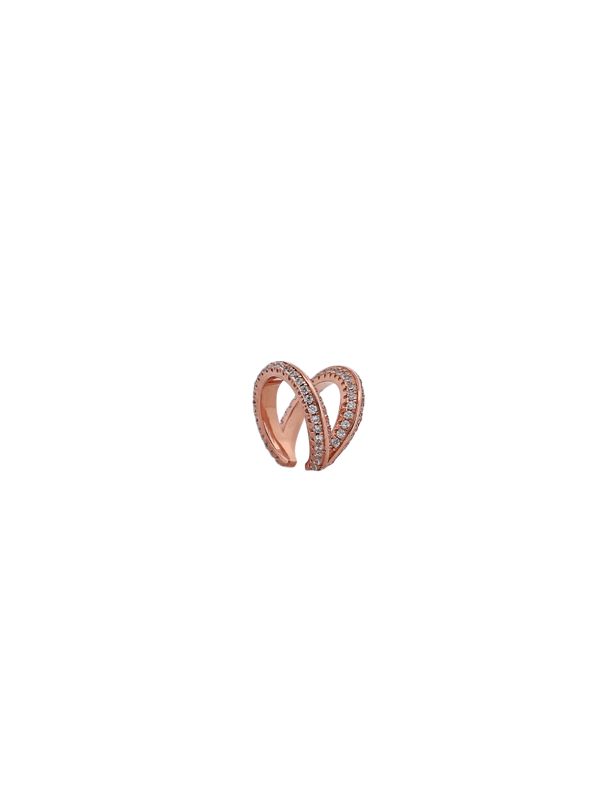 Taşlı Ortası Ayrık İki Sıra Ear Cuff
