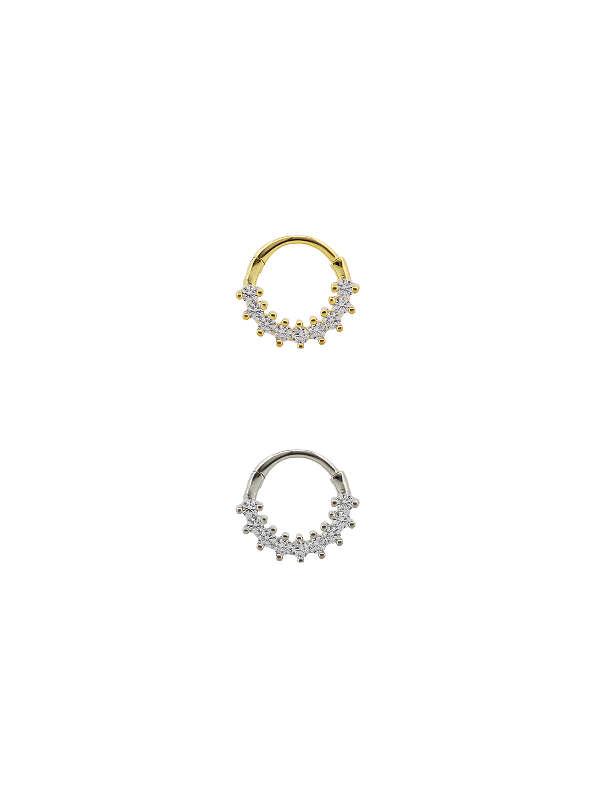 Dokuz Sıra Taş Daith Halka Piercing