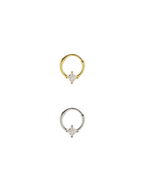 Dörtgen Taş Daith Halka Piercing