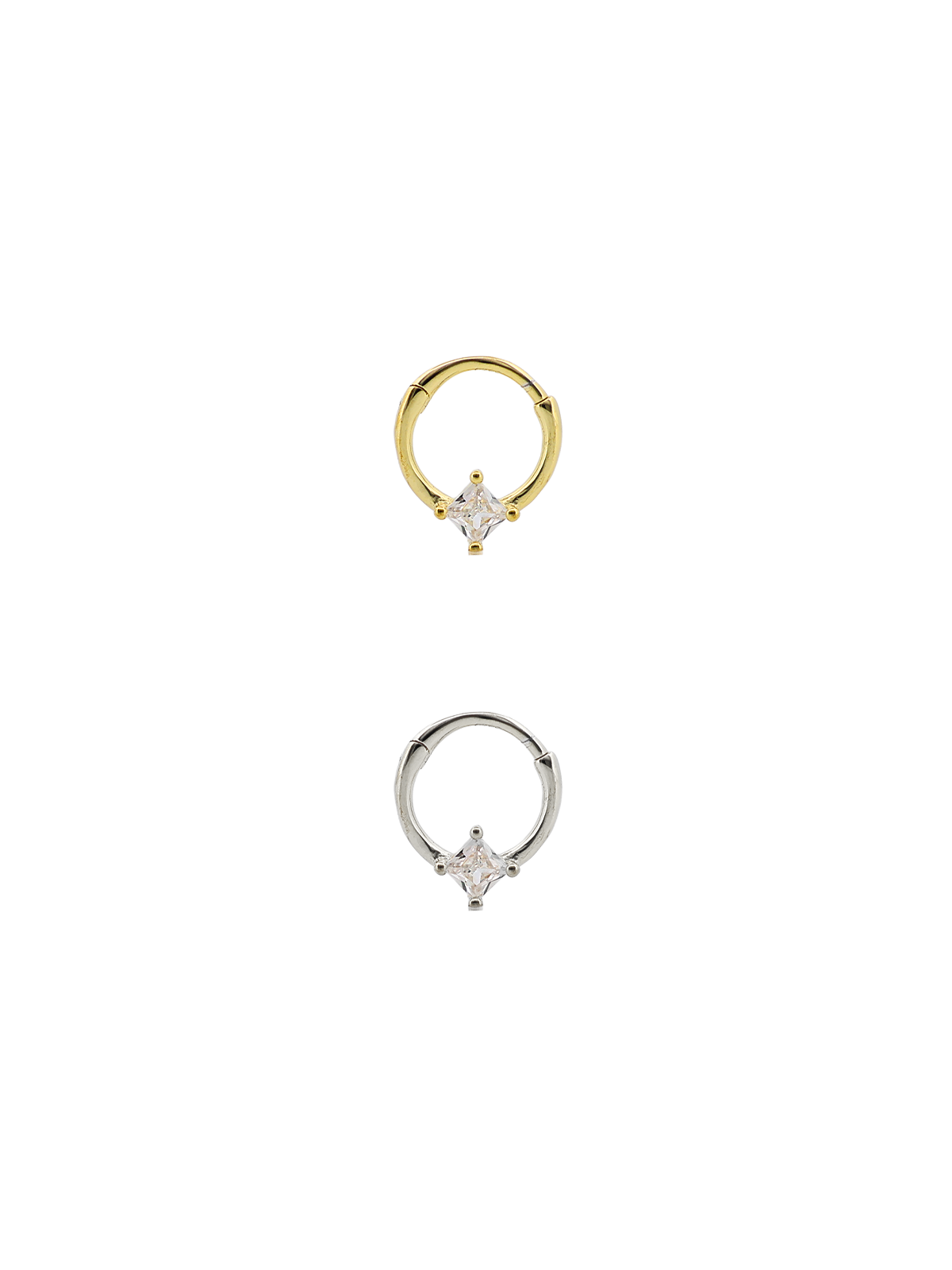 Dörtgen Taş Daith Halka Piercing
