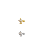 Dörtgen Taşlı Üçlü Kite Taş Piercing