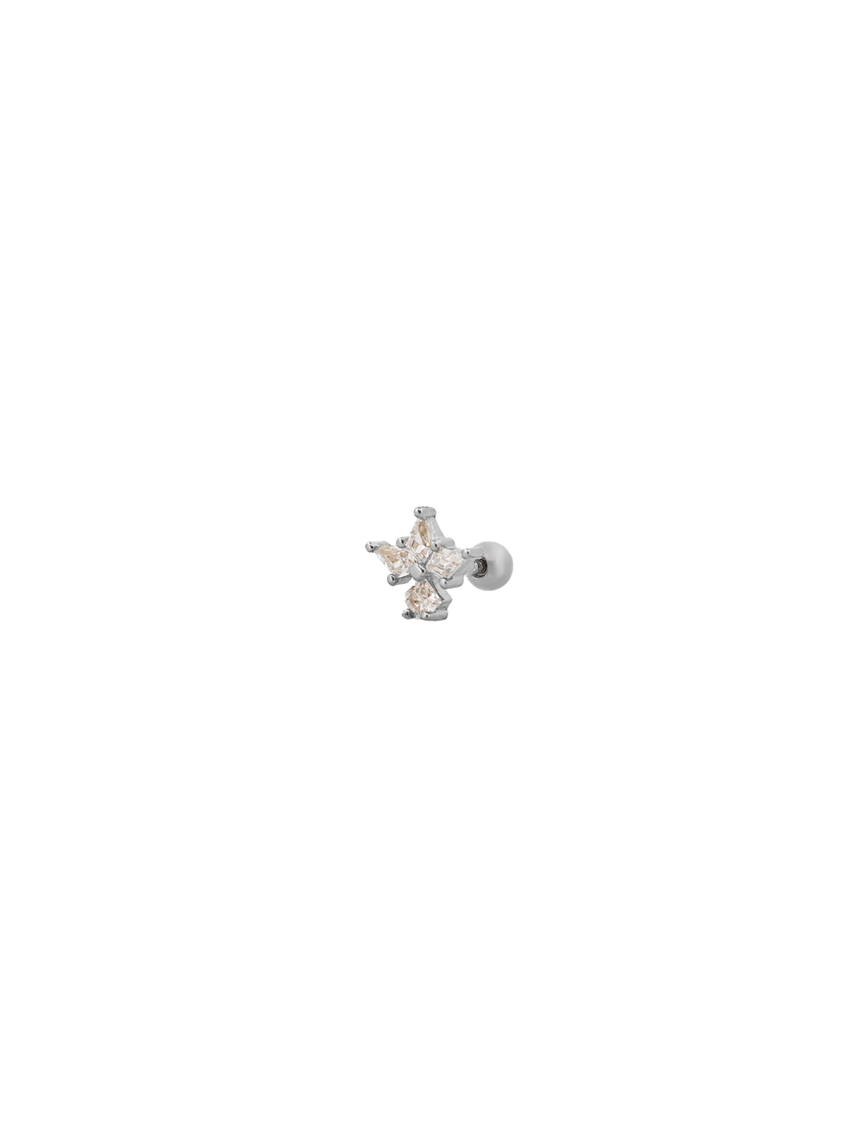 Dörtgen Taşlı Üçlü Kite Taş Piercing