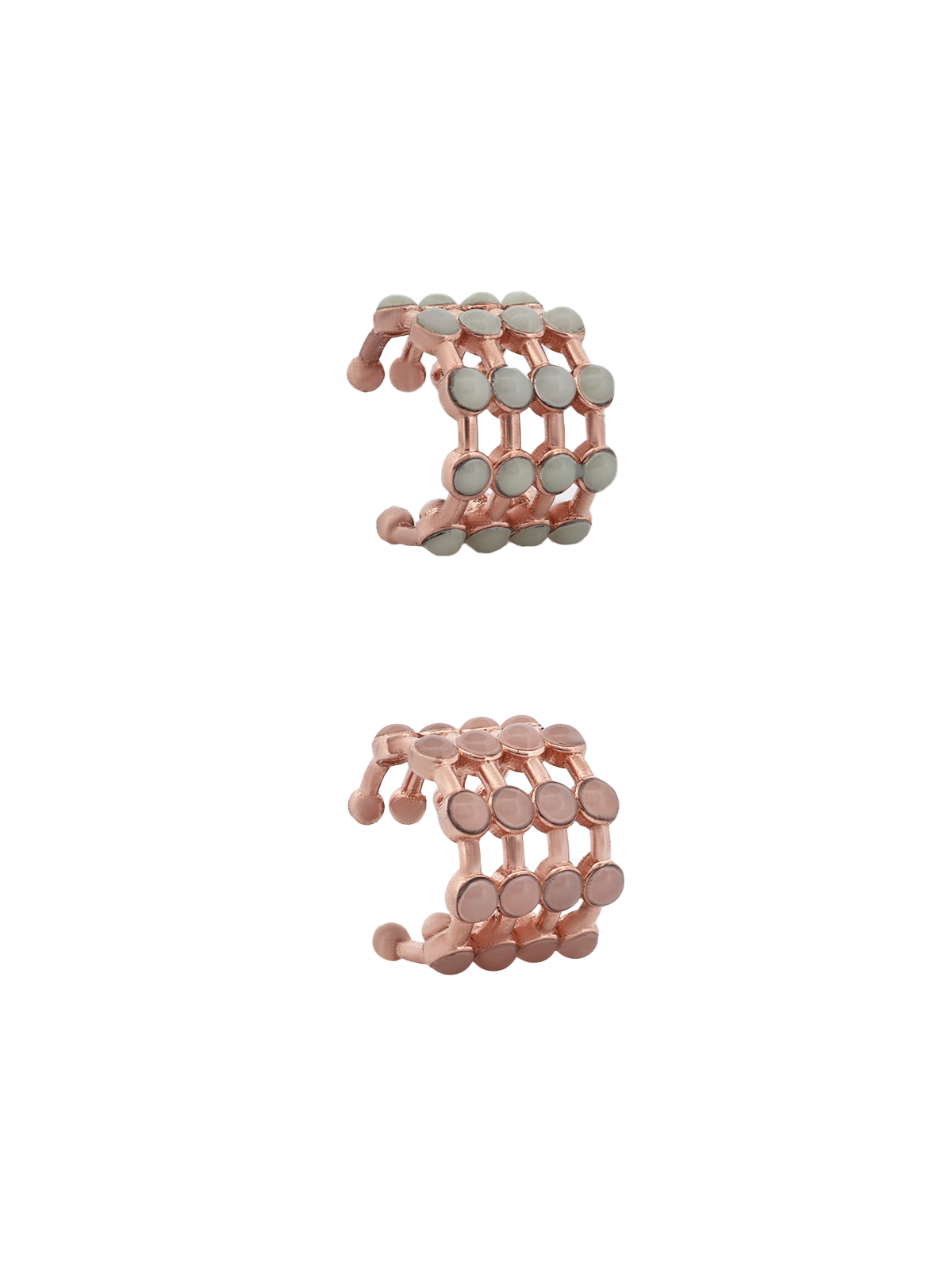 Renkli Toplu Dört Sıra Ear Cuff