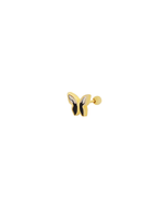 Siyah Beyaz Mineli Kelebek Piercing