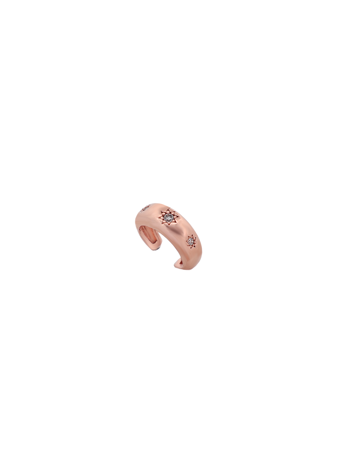 Orta Taşlı Güneşli Bombe Ear Cuff