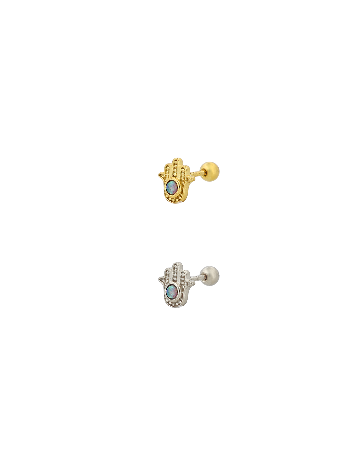 Opal Taşlı Hamsa Piercing