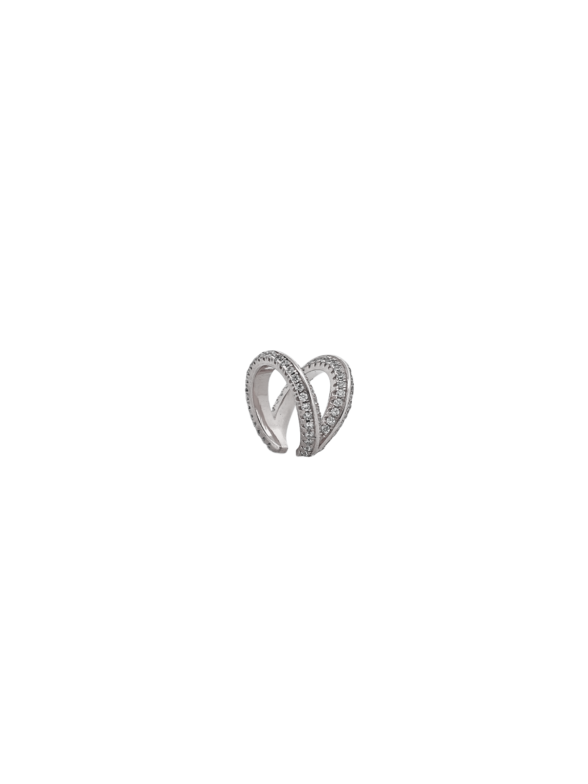 Taşlı Ortası Ayrık İki Sıra Ear Cuff