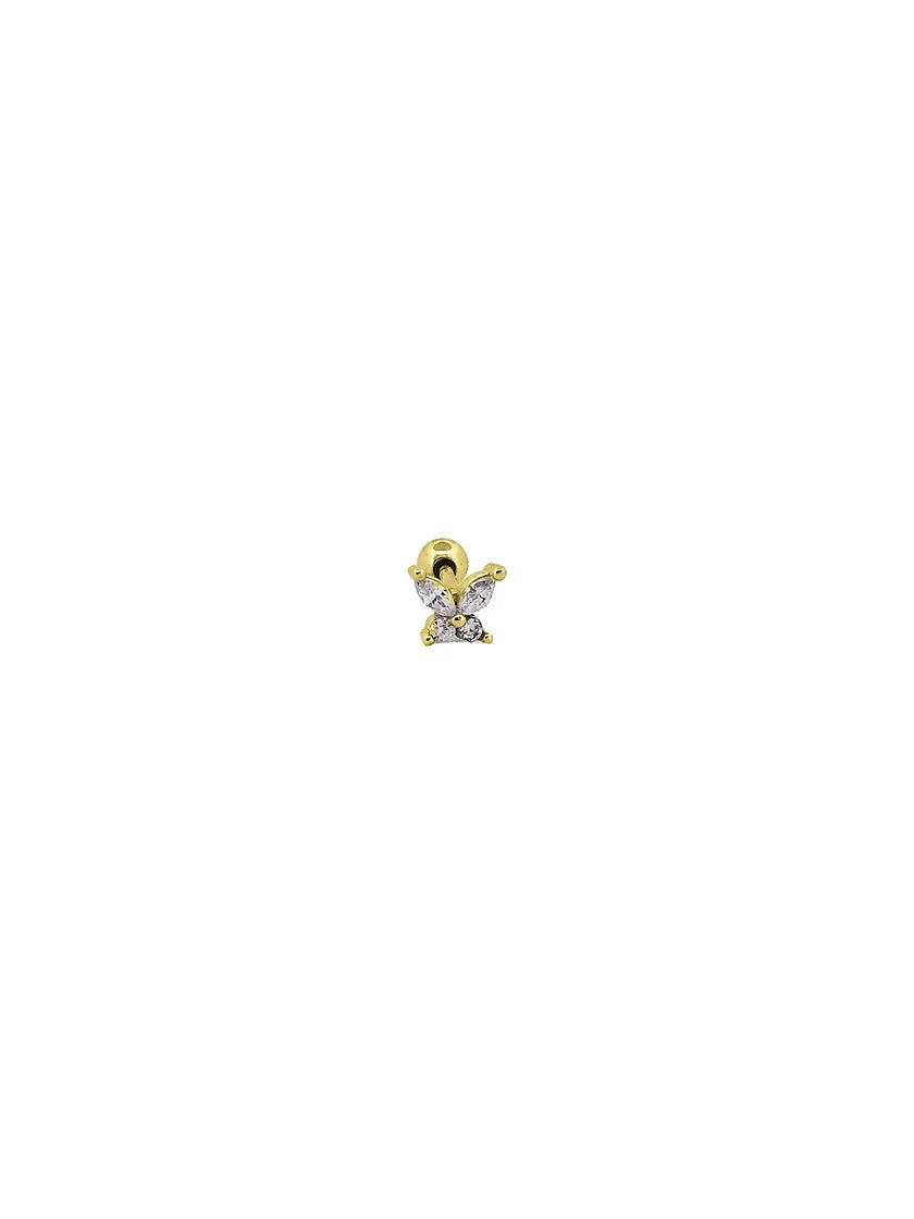 Mini Markiz Taşlı Kelebek Piercing