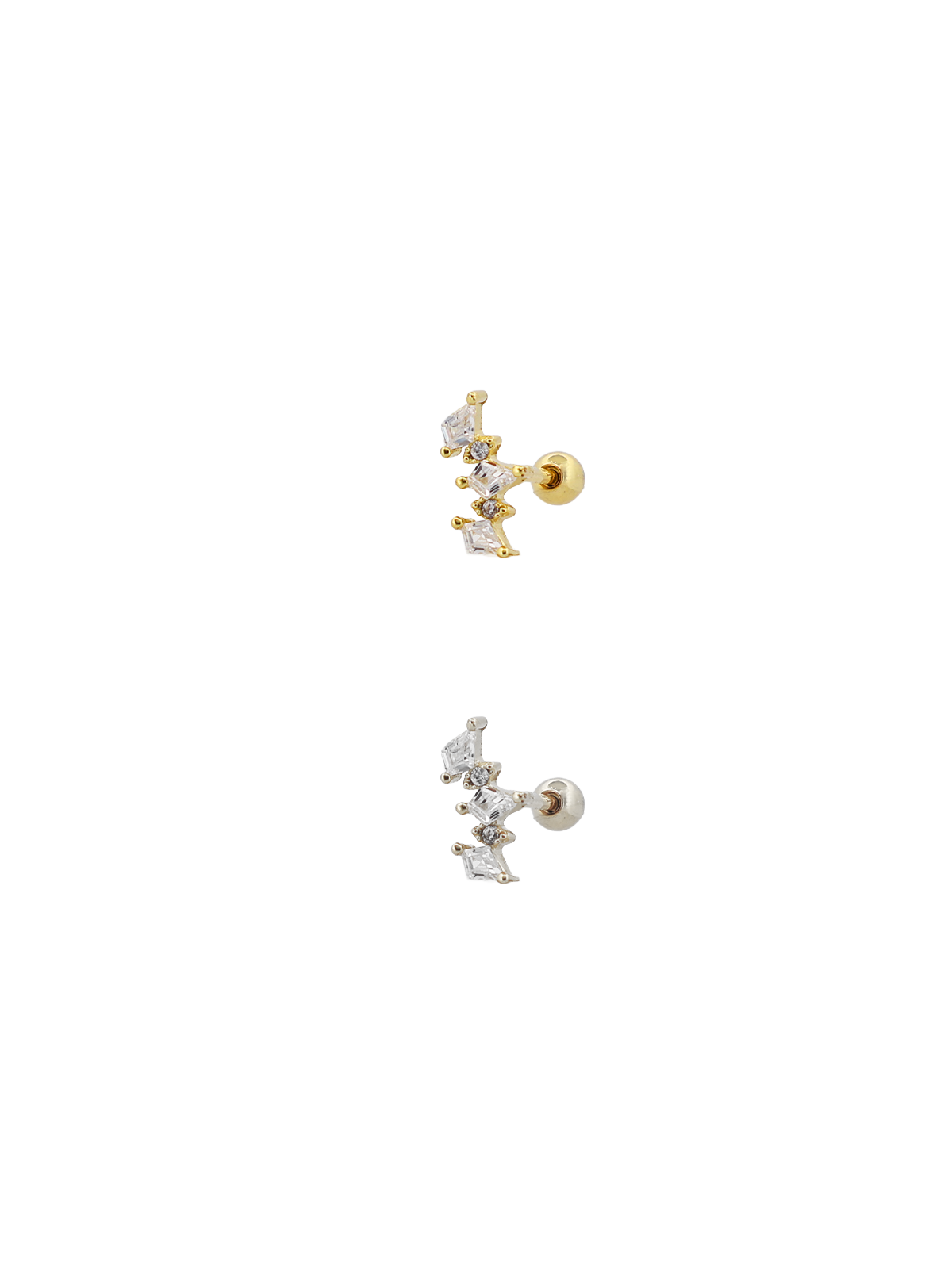 Mini Taş Atlamalı Üçlü Kite Taş Piercing