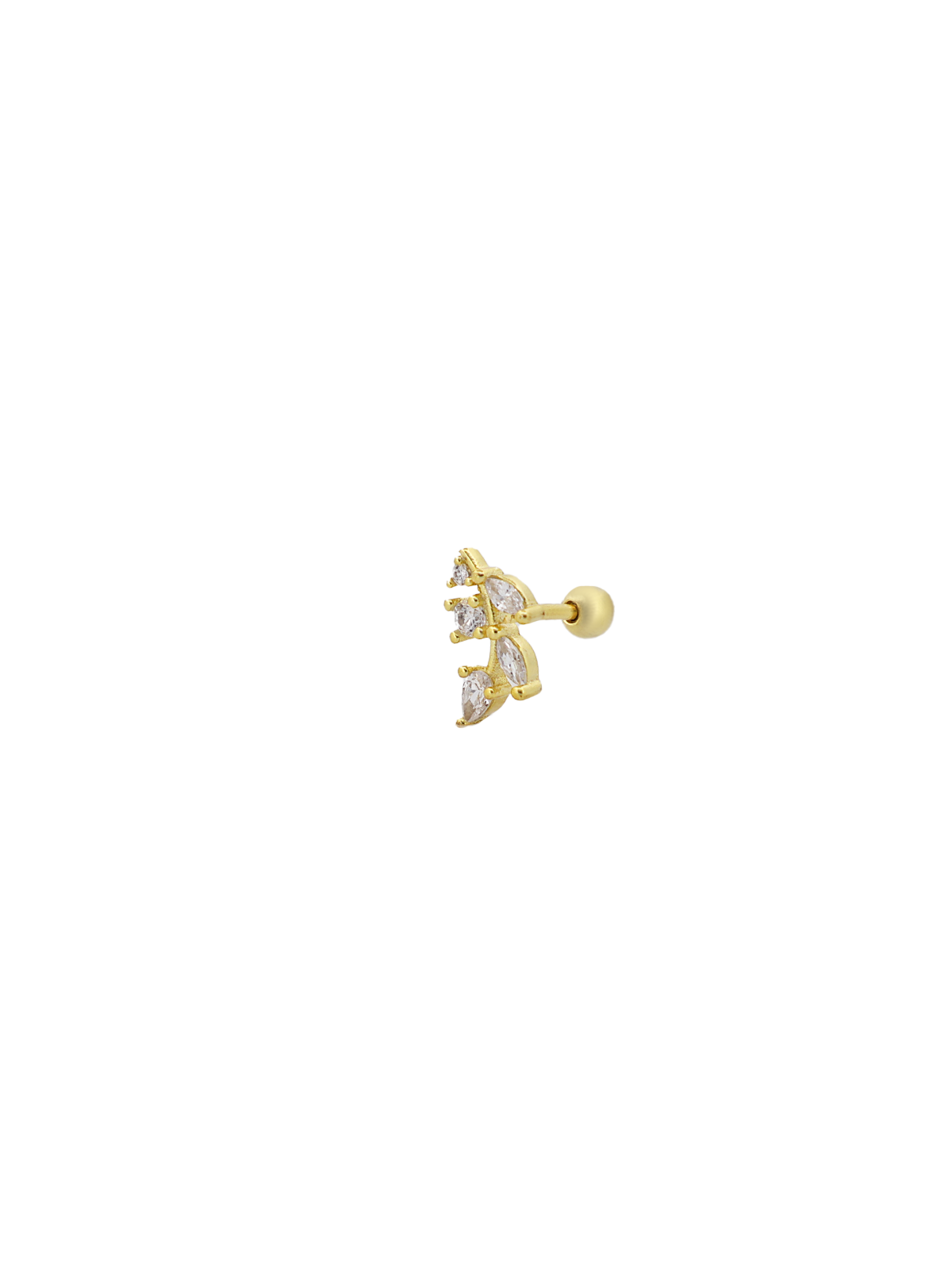 Karışık Taşlı Yaprak Piercing