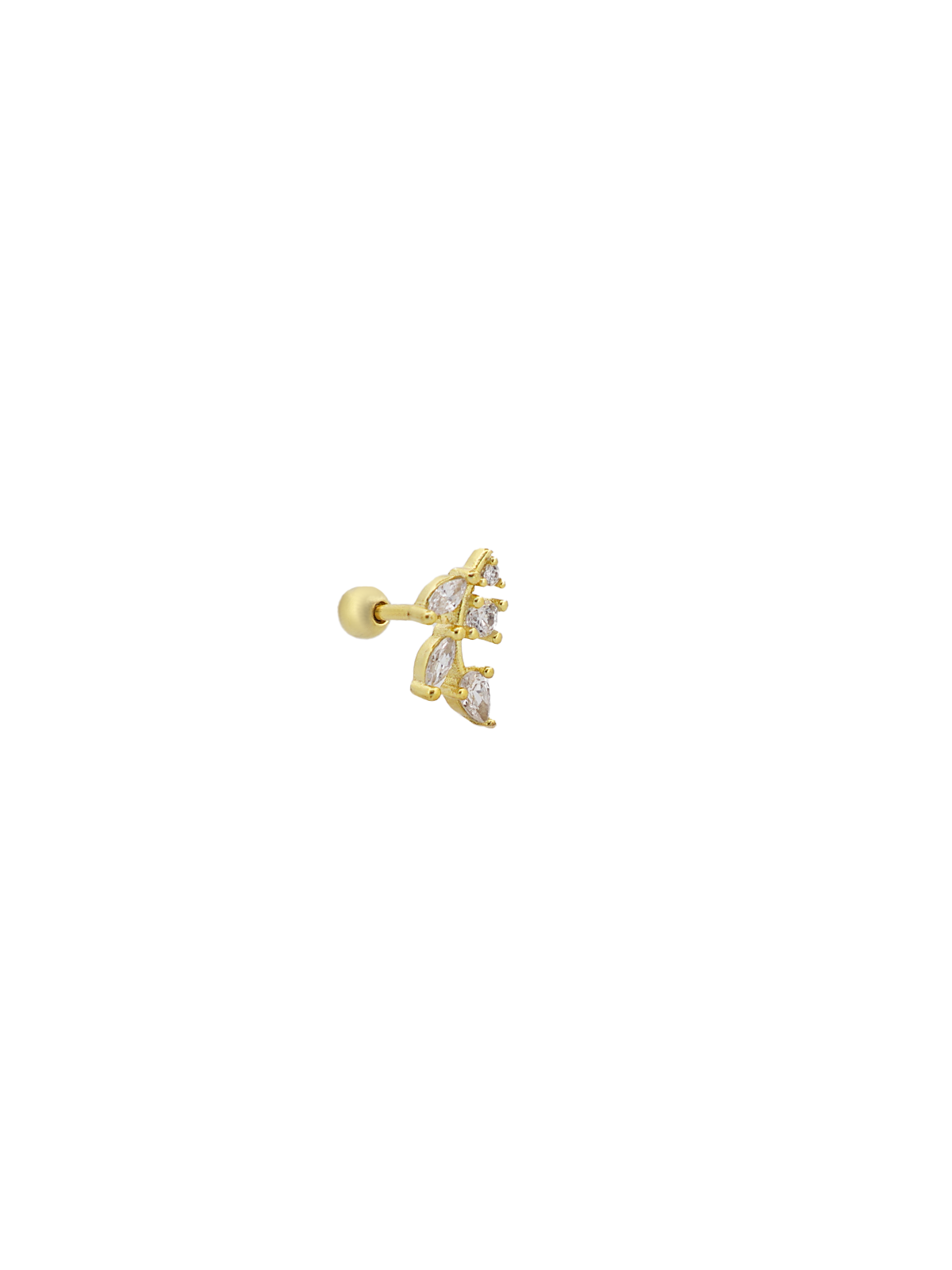 Karışık Taşlı Yaprak Piercing