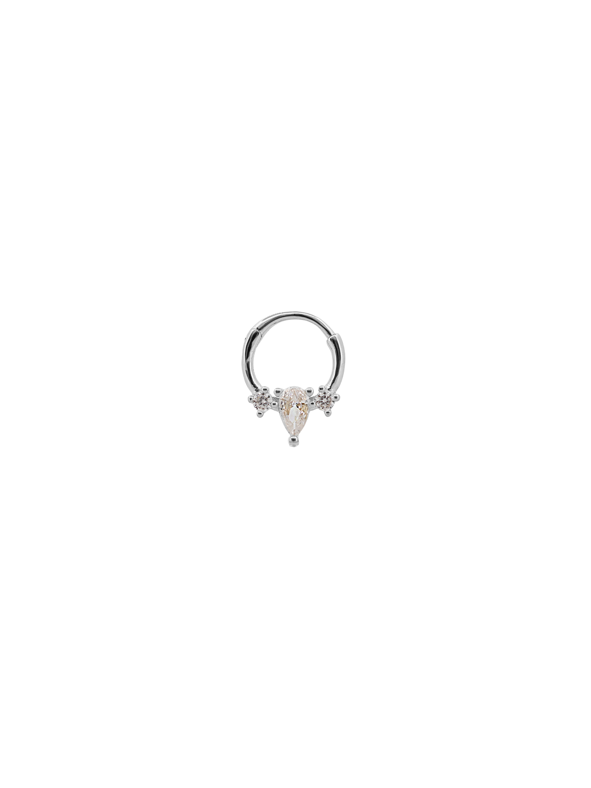 Orta Damla İki Yan Tek Taş Daith Halka Piercing