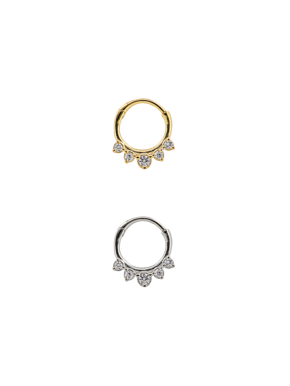 Orta İri Üç Tırnak Sıvama Beş Taş Daith Halka Piercing