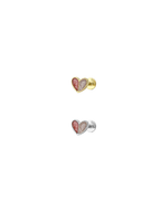 Pembe Beyaz Kalp Piercing