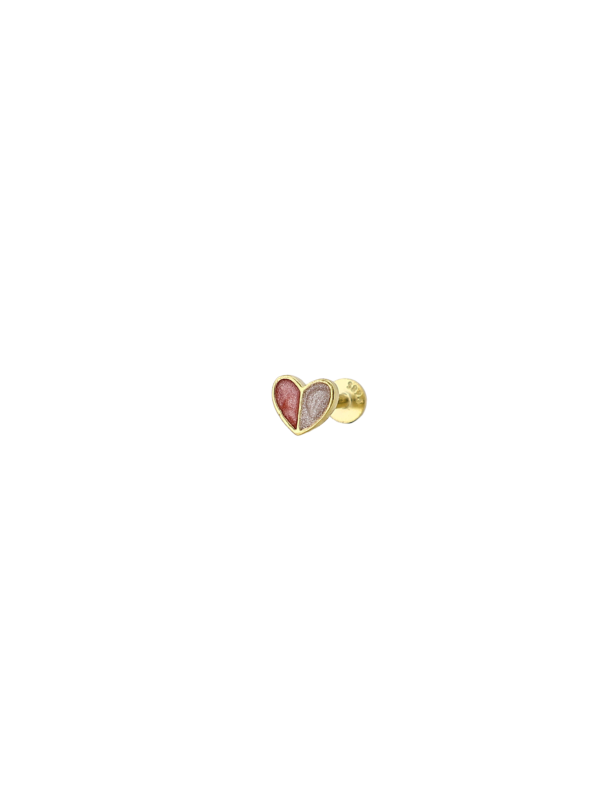 Pembe Beyaz Kalp Piercing
