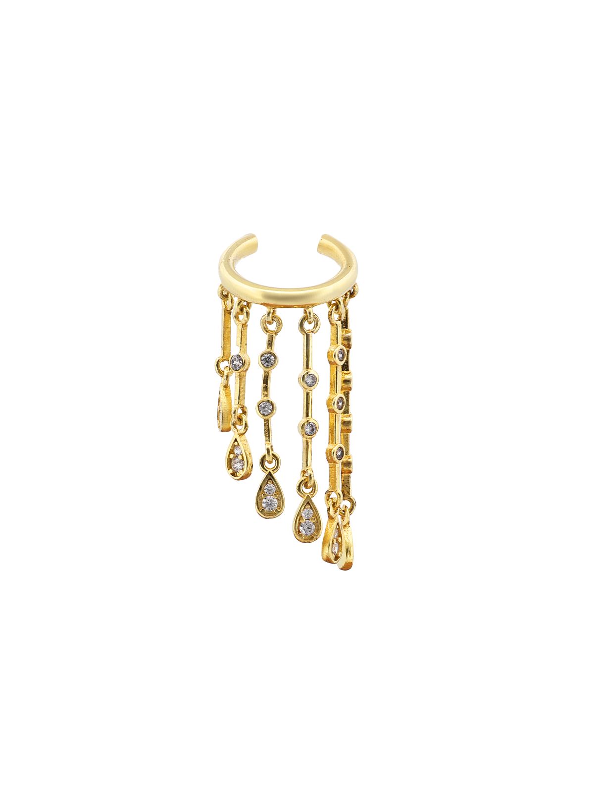 Taşlı Damla Tohum Çubuk Sallantılı Ear Cuff