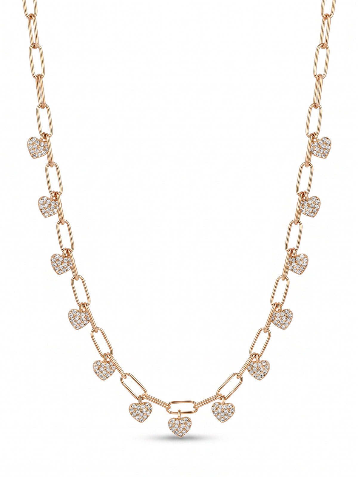 Soleil Heart Cascade Choker Kolye