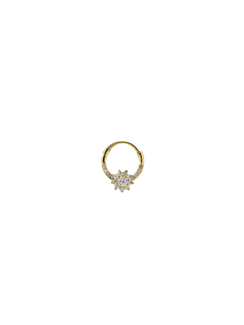 Taşlı Çiçek Daith Halka Piercing