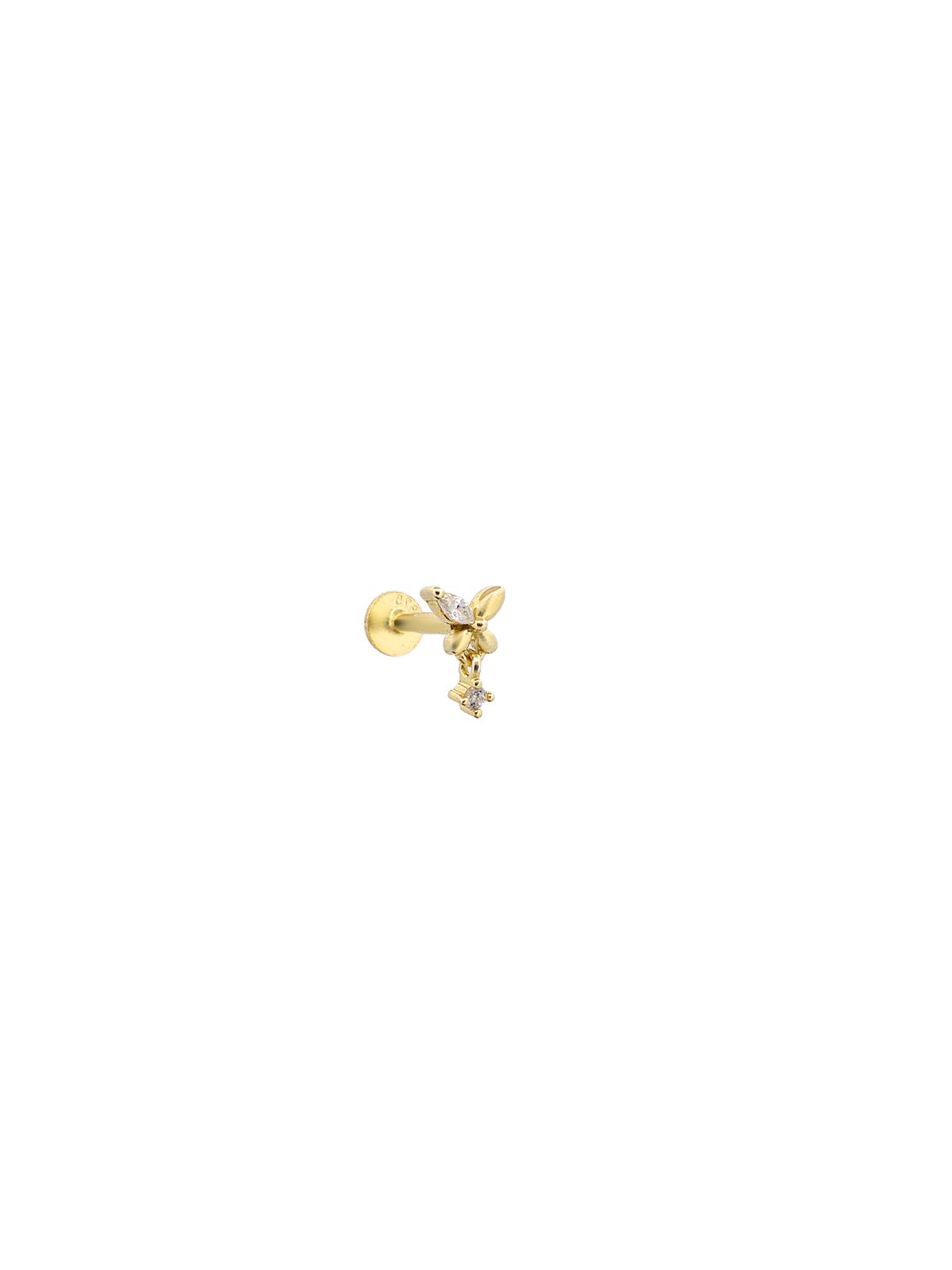 Mini Taş Sallantılı Kelebek Piercing