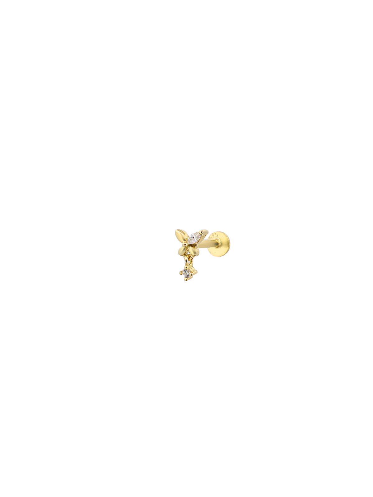 Mini Taş Sallantılı Kelebek Piercing