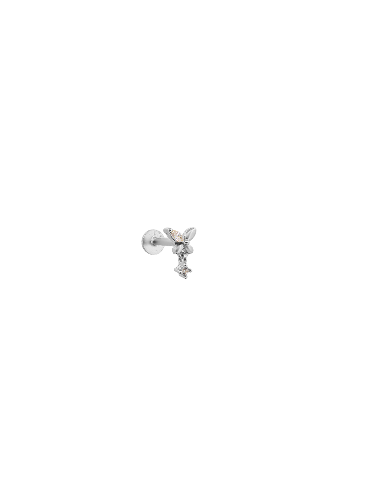 Mini Taş Sallantılı Kelebek Piercing