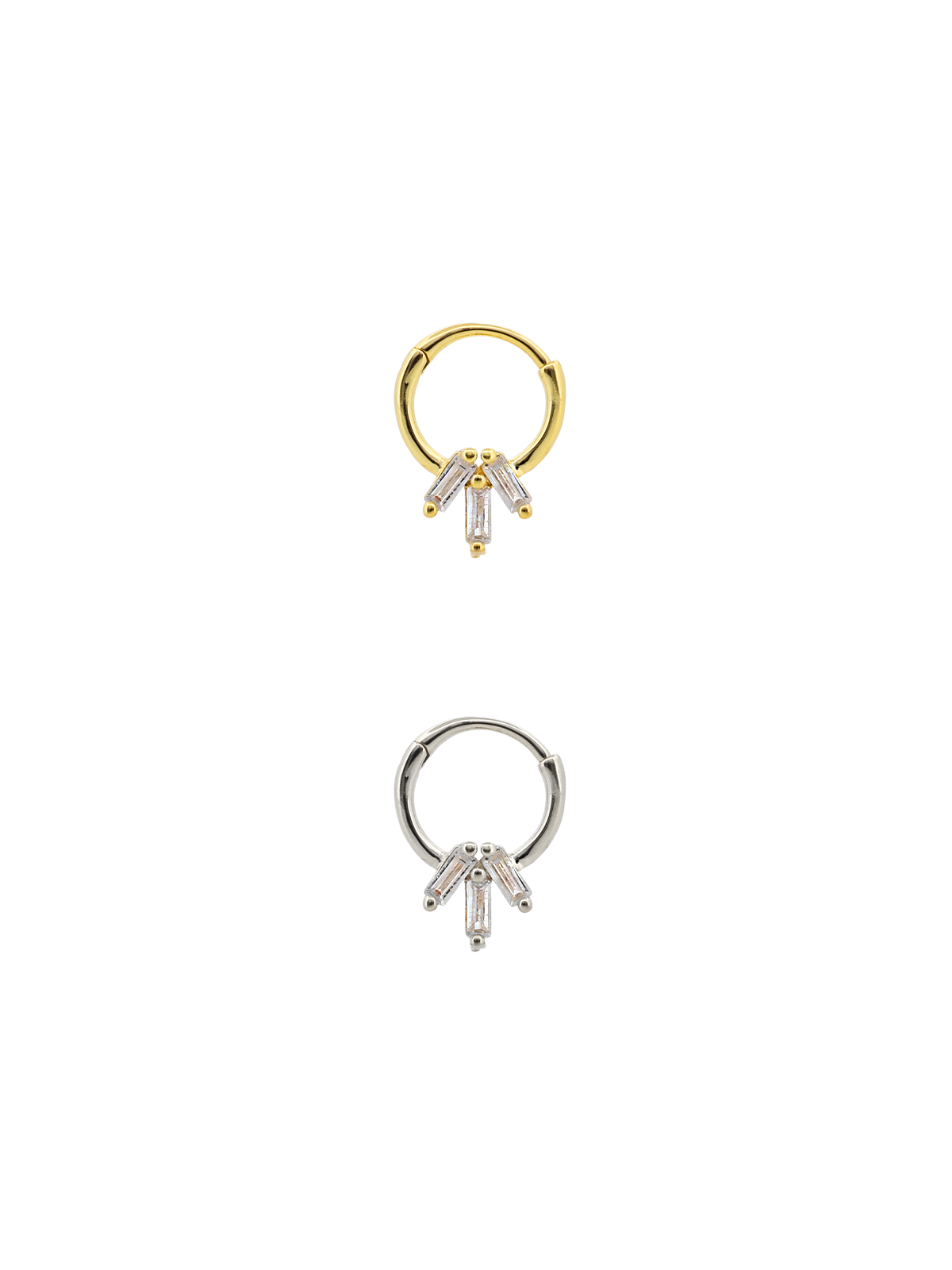 Üç Baget Taş Daith Halka Piercing