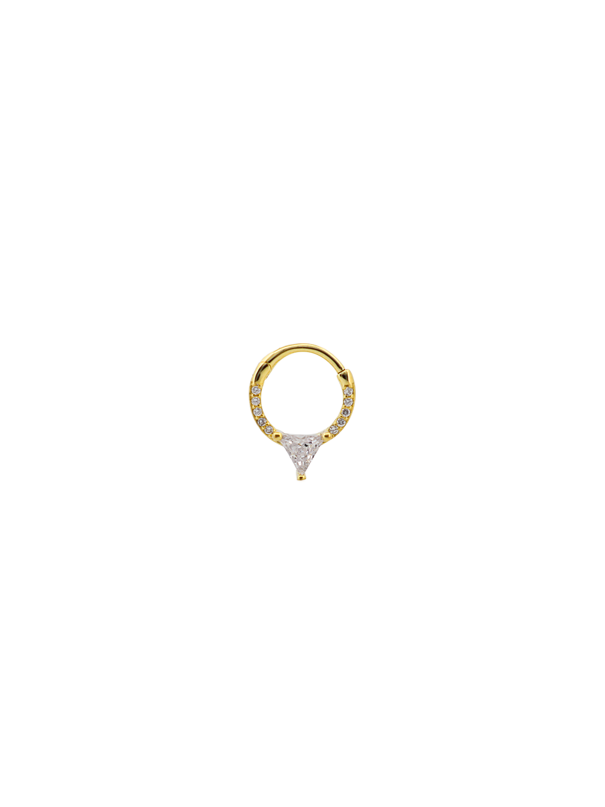 Yan Sıra Taşlı Üçgen Taş Daith Halka Piercing