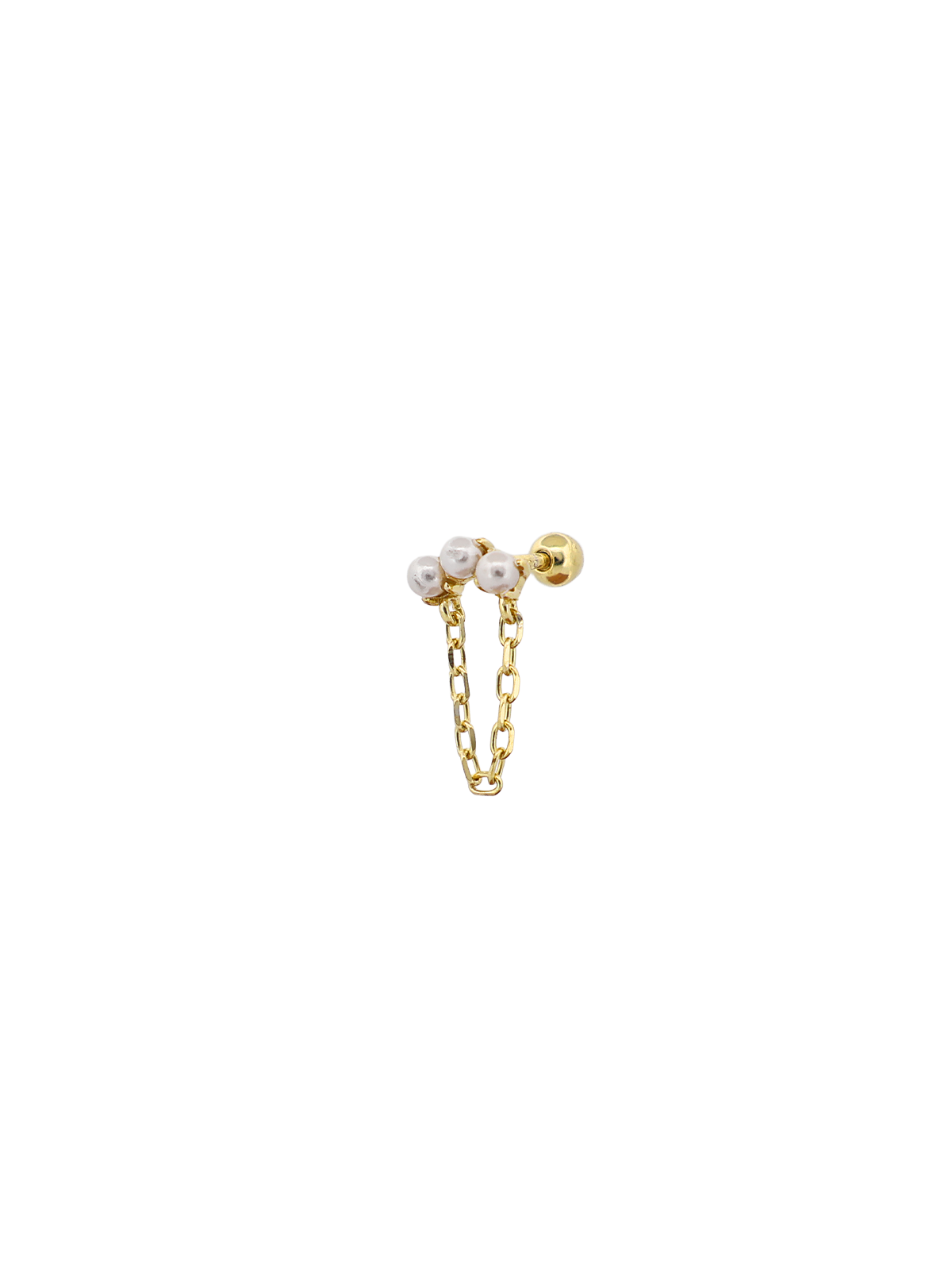 Zincir Sallantılı Üç İnci Piercing